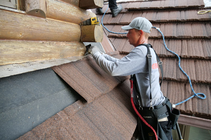 An Erie Home Installer - Installing a Metal Roof.