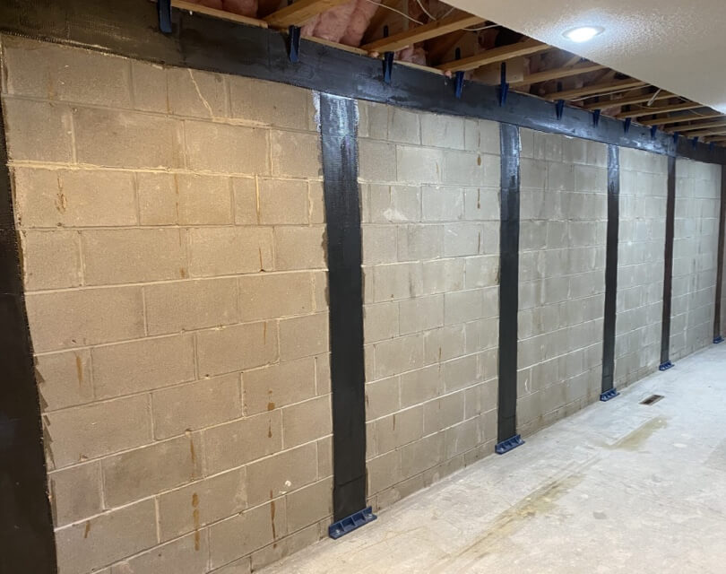 Repaired foundation wall with ArmorLock