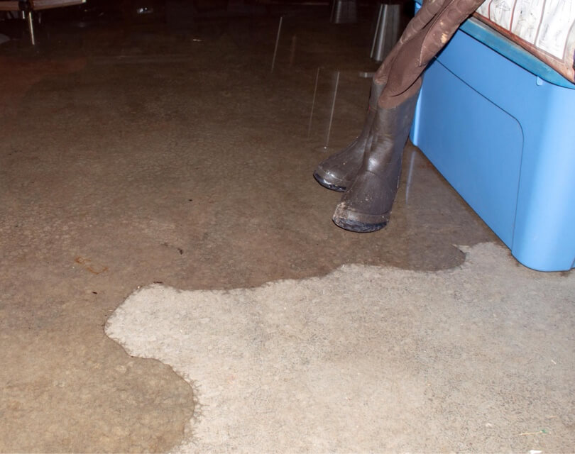 Shallow flooding on basement floor