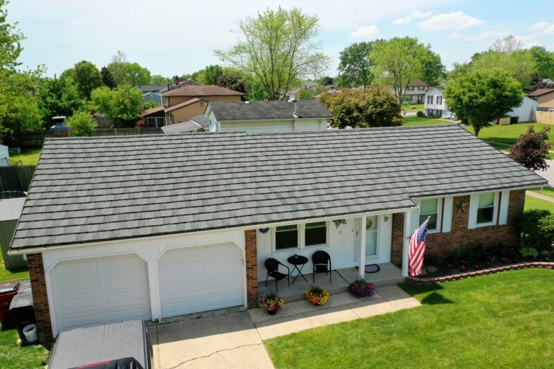 metal ironwood roof on a house