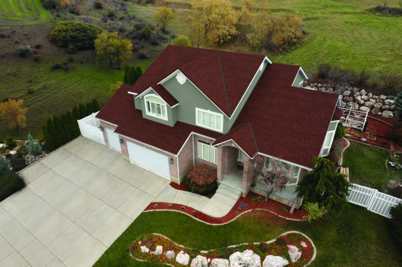 red asphalt roof