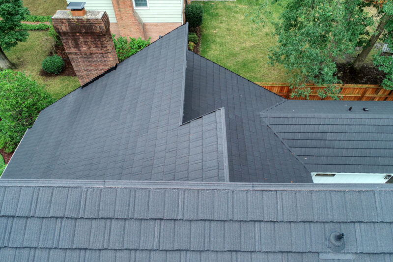 Charcoal metal roof